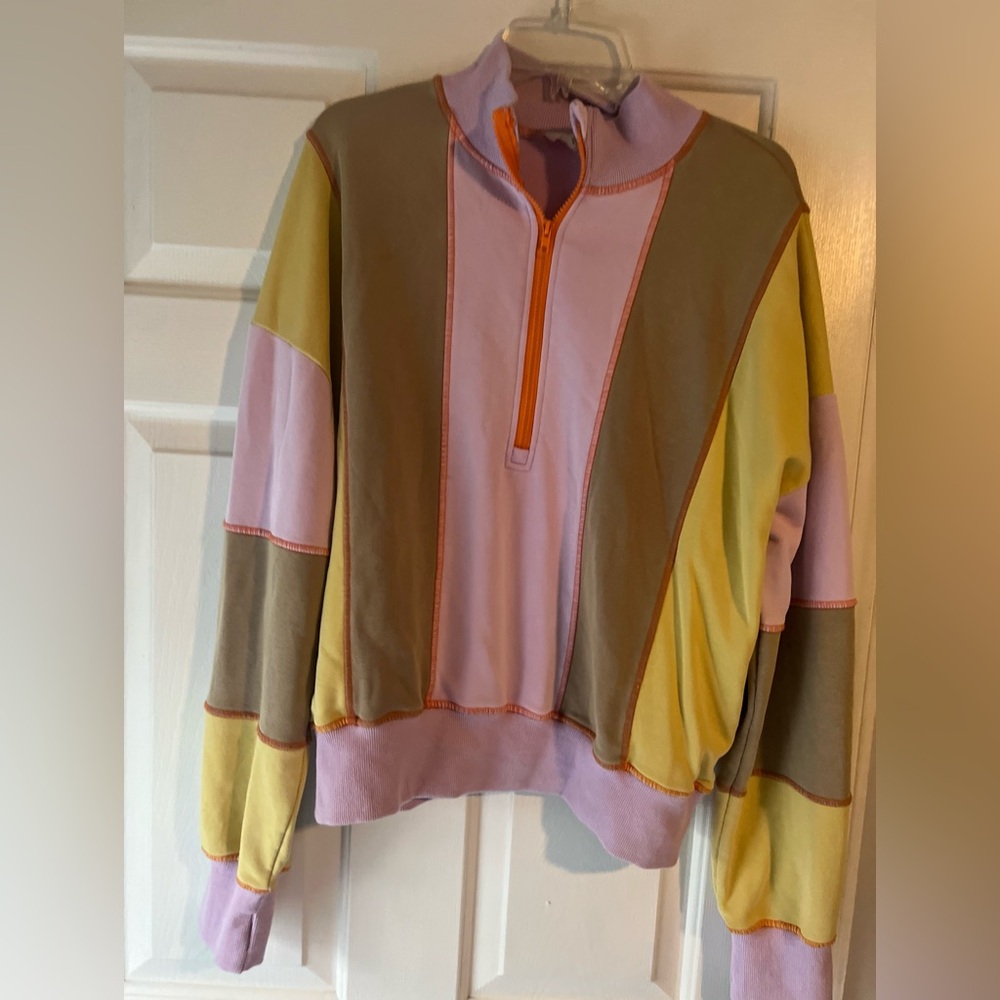Easel Multicolor Patchwork Sweatshirt